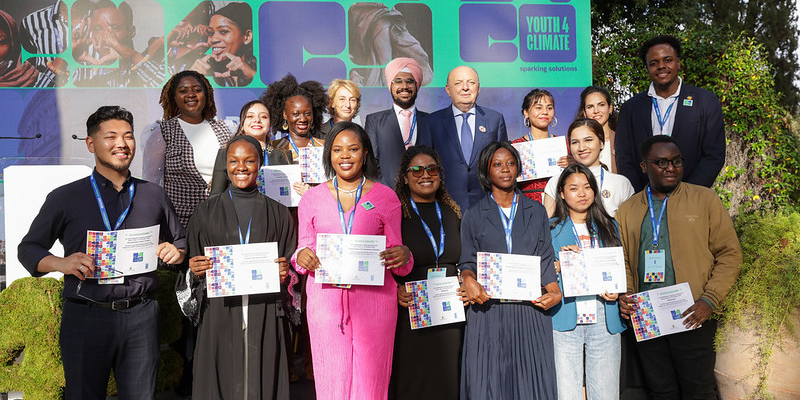 Youth4Climate finalists at the awards ceremony in Rome. (Photo credit: UNDP Youth4Climate and Connect4Climate)