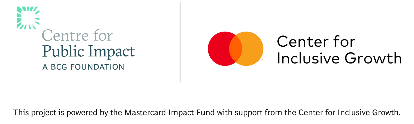 CPI and Mastercard Center for Inclusive Growth logos with disclaimer This project is powered by the Mastercard Impact Fund with support from the Center for Inclusive Growth.